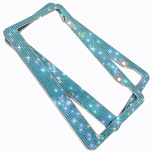 Shering Bling License Plate Frame, 2 Pack License Plate Frame with Premium Gift Box for Women,Rhinestone License Plate Frames with 1200pcs Rhinestones
