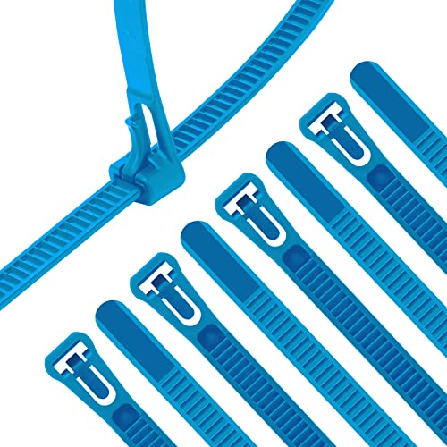 XINGO 100PCS 8 inch Red Releasable Cable Zip Ties Adjustable Wire Cable Ties, Reusable Zip Ties Tie Straps For Multi-Purpose Use Indoor And Outdoor Plastic Tie Wire