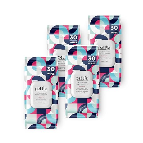 Pet Life Unlimited Dog Ear Wipes, Dog Eye Wipes - Plant-Based Dog Ear Cleaner Wipes with Moisturizing Aloe Leaf & Soothing Chamomile - Fragrance Free Eye and Ear Wipes for Dogs - 30 Count (Pack of 1)