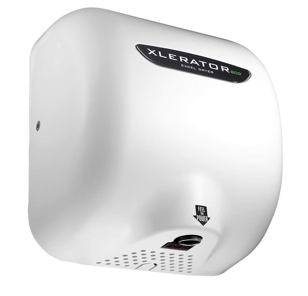 Excel XLERATOReco XL-BW-ECO Automatic Surface Mount High Power Hand Dryer, White Thermoset (BMC) Cover, 110V