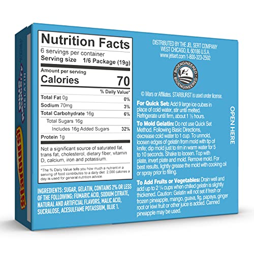Starburst Gelatin – Blue Raspberry, 3.91 Ounce Box (Pack of 12)