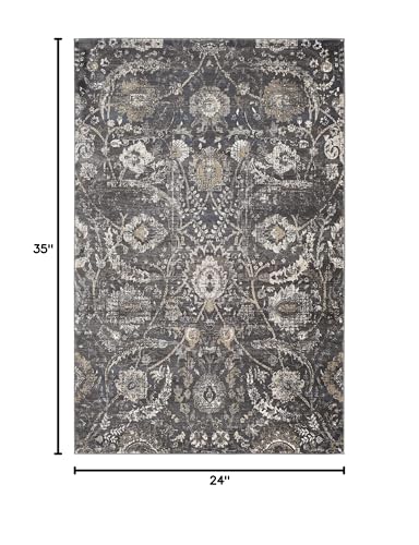 Mark&Day Area Rugs, 2x3 Avellino Traditional Black Area Rug, Grey Black Beige Carpet for Living Room, Bedroom or Kitchen (2' x 2'11")