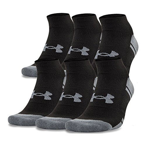 Under Armour Adult Resistor 3.0 No Show Socks, Multipairs , Black/Graphite (6-Pairs) , Large