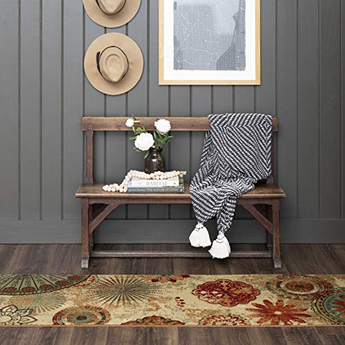 Mohawk Home Alexa Ornamental Floral Medallion 2' x 8' Area Rug - Perfect for Living Room, Dining Room, Office