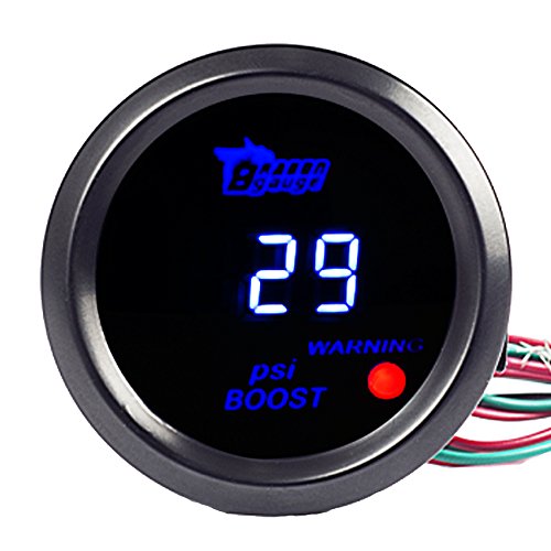 ESUPPORT Car 2" 52mm Digital Turbo Boost Gauge PSI Blue LED Universal Meter Kit