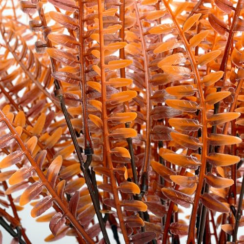 SzJias Fall Plants Artificial Ferns for Outdoors Fake Fern Plants Faux Boston Fern Plant for Room Home Garden Decor Fall Autumn Thanksgiving Decoration (4, Fall)
