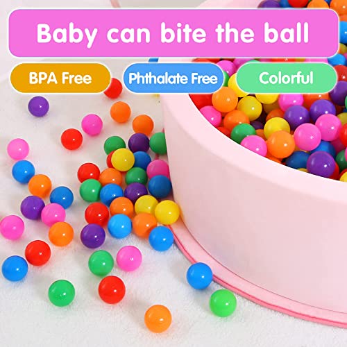 GUESVOT Ball Pit Balls Plastic Balls for Ball Pit BPA Free Plastic Balls Crush and Smash Proof Ball 100pcs 2.2" Set for Toddlers for Play Tent Tunnel (7Colors)