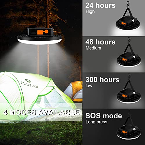 IODOO 10000mAh 30W Rechargeable Camping Light with Remote 2500LM 2700/4000/6500K LED Camping Lantern Portable Camping Light IP65 Waterproof Tent Light Power Failure Emergency Survival Kits