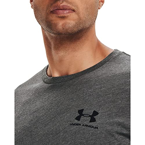 Under Armour Men's Sportstyle Left Chest Short-Sleeve T-Shirt , Charcoal Medium Heat (019)/Black , Large