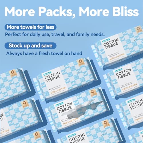 Winner Disposable Face Towels Upgraded | 100% USA Cotton Face Towelettes | Super Soft & Thick Face Cloths for Sensitive Skin | Makeup Remover Dry Wipes | 240 Count, 3 Pack