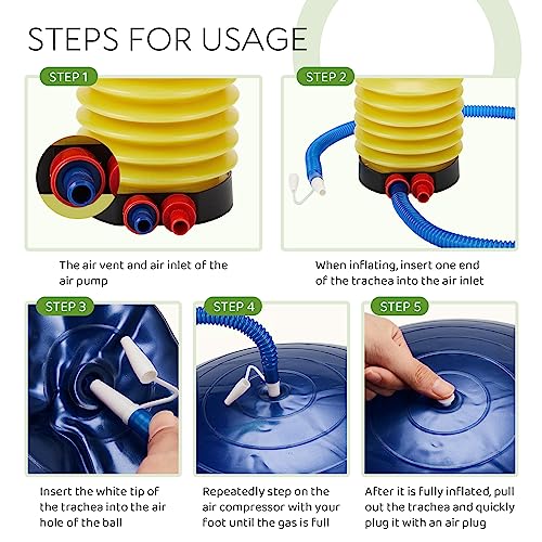 Sotiff 2 Pcs Herding Goat Ball Large PVC Exercise Training Ball with Inflator Pump for Dogs, Goats, Horses Outdoor Entertainment(17.7 Inch,Blue, Grey)