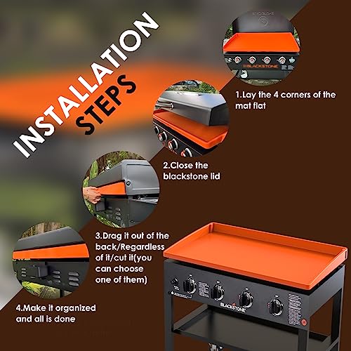 Upgraded Griddle Cover Mat Grill for Blackstone 17" Griddle, Full-edge Silicone Grill Mat 17 ",Heavy Duty Griddle Silicone Mat for Blackstone 17",Protect Grill from Rust,Insects, Leaves&Debris