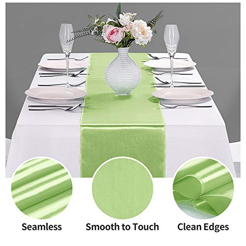 10-Pack Satin Table Runner Purple 12 x 108 inches Long, Table Runners for Wedding, Birthday Parties, Banquets Decorations(10 Pack, 12x108 Inch, Purple)