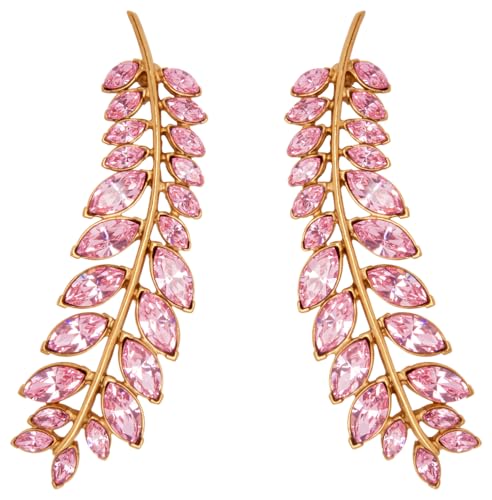 Oscar de la Renta, Crystal Branch Earrings, Rose