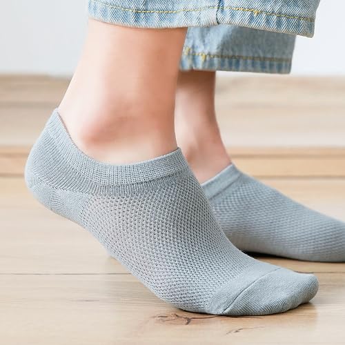 ANYANIME 3 Colors No Show Socks Womens Non Slip Breathable And Comfortable Low Cut Socks Women Soft Pure Cotton No See Socks For Women 9 Pairs Pack Size 5-7