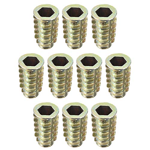 uxcell Furniture Threaded Insert Nuts Zinc Alloy M8 Internal Threads 23mm Length 10pcs