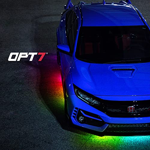 OPT7 Aura Dreamcolor Underglow Chasing Lights w/Wireless Remote, Waterproof Rigid Aluminum LED Light Bar, Exterior Neon Accent Underbody RGB-IC Light Kit, Multi Colors Mode, for Car Truck RV, 12V