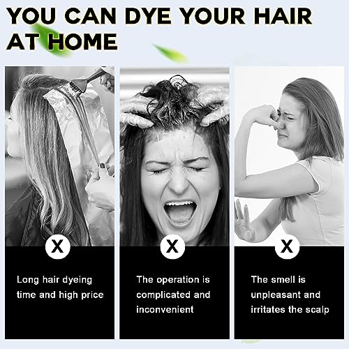 IIIMEIDU Hair Dye Shampoo 3 in 1 for Gray Hair, Herbal Ingredients Shampoo Black Hair Dye for Women Men, Grey Coverage Shampoo 500ml (Black)