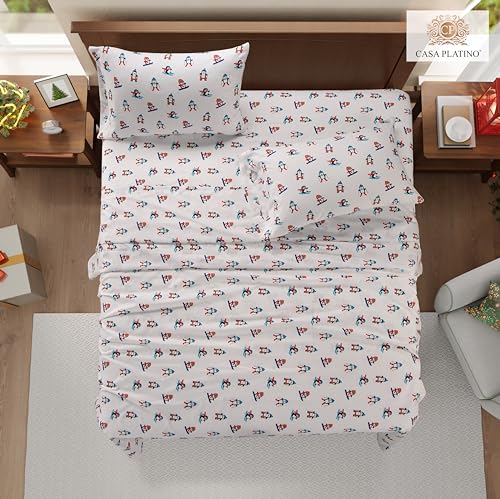 Casa Platino Sheets Twin XL Size Bed Set, Pre-Washed Ultra Soft & Breathable Twin XL Bed Sheets Set, Brushed Microfiber Cooling Sheets, Twin XL Size Sheets Set with Deep Pockets - Vanilla