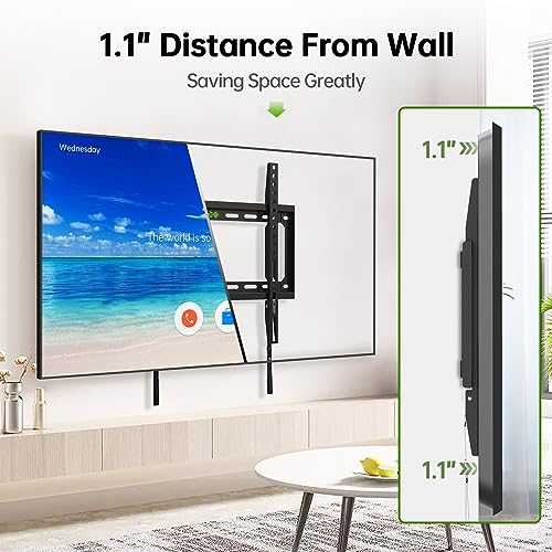 USX MOUNT Fixed TV Wall Mount with Low Profile for Most 26-60 Inch LED, LCD and Flat Screen TVs, TV Mount Bracket with VESA Up to 400x400mm and Weight Capacity 99lbs,and Space Saving TV Bracket