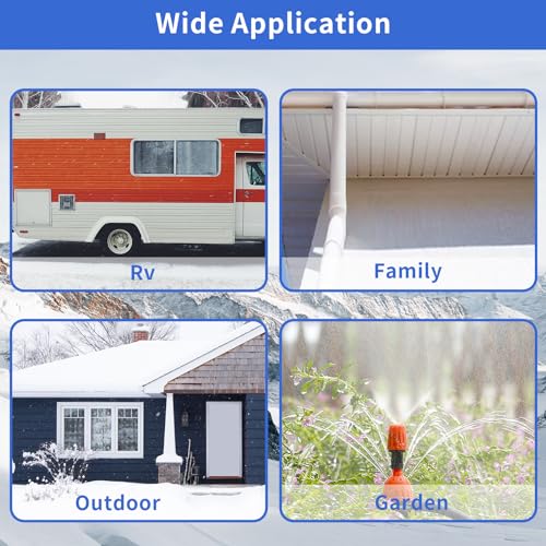 75FT Heated Water Hose for Rv, (5/8" ID) Hose Water Heater with Energy Saving Thermostat to Keep Water Running in Down to -45℉ Lead and BPA Free Designed for RV/Camper/Home/Garden