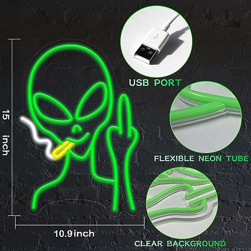 HAJAE Alien Cowboy Neon Sign, Dimmable Led Neon Signs for Wall Decor Bedroom Man Cave Game Room Home Bar Party Decor, Led Alien Neon Light for Birthday Christmas Gift (Alien Cowboy)