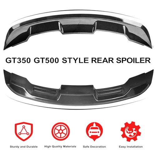 AAriguthel 2015-2023 Mustang Ecoboost Spoiler Compatible with Mustang V6/V8/Shelby/GT/EcoBoost Coupe 2 Door Models GT 350 GT500 Style ABS Trunk Rear Spoiler Wing