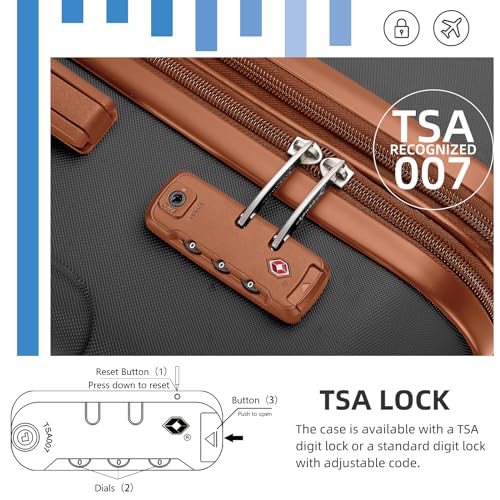 LARVENDER Luggage Sets 5 Piece Hard Shell Expandable Suitcase Set with Double Spinner Wheels TSA Lock (Mint Green, 5 Piece Set)