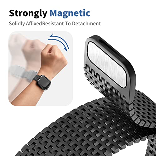 Wristitani Compatible with Apple Watch Band 38mm 40mm 41mm, Magnetic Clasp Strap Stainless Steel Wristband Replacement for iWatch Band Ultra 2 Series 9 8 SE 7 6 5 4 3 2 1, Black