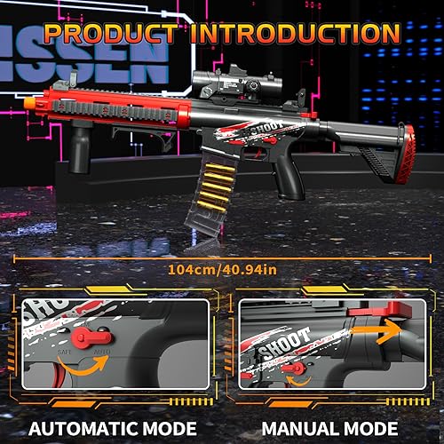 Electric Soft Bullet Toy Gun for Boys, Auto-Manual Shell Ejecting Toy Foam Blasters & Guns with 80 Soft Darts, Shooting Games Educational Toys for 6, 8,12,14+ Kids, for Kids
