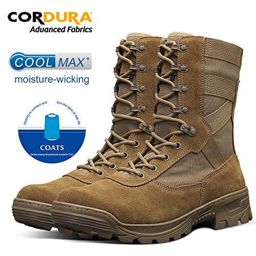 SAILOFO Men's Military Boots lightweight Tactical Boots jungle Hunting Hiking Boots Coyote Brown Size 13