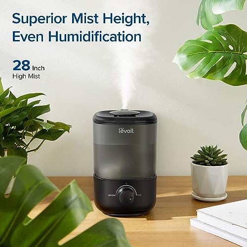 LEVOIT Classic 160 Top-Fill Ultrasonic Cool Mist Humidifier, Super Easy to Fill and Clean, Quiet Operation for Bedroom Home Baby & Plants, Auto Shut-off for Safety, 360ยฐ Rotating Nozzle, 2.5L, Black