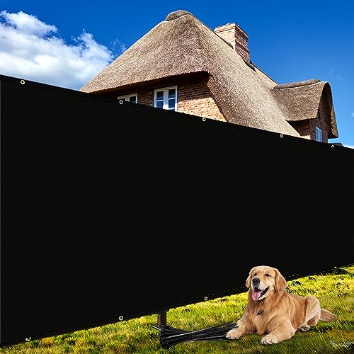 Shade&Beyond 6' X 141' Customized Size Privacy Screen Fence Black 170 GSM Fencing Mesh Shade Net Cover for Wall Garden Yard Backyard Indoor Outdoor Home Decoration, Black, FR10