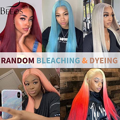 BEEOS 6x6 HD Lace Closure Only, 613 Blonde Color 0.10mm Ultra-thin Invisible Swiss Lace Closure Pre Plucked Natural Hairline Straight Human Hair Closure 20 Inch