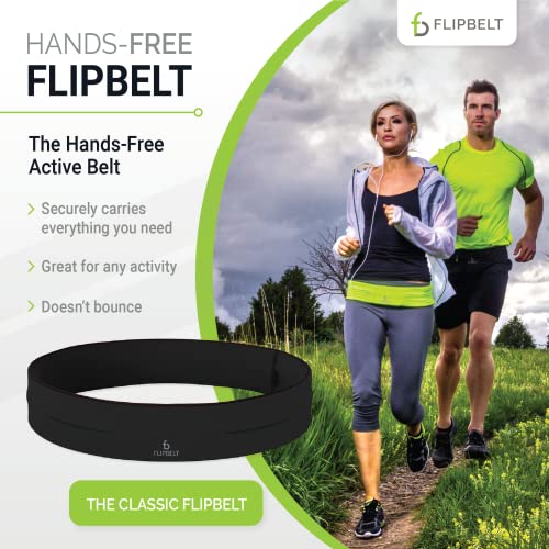 FlipBelt Reflective Running Belt Reflective Neon Yellow, Medium