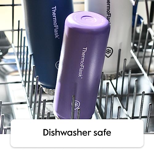 ThermoFlask 24 oz Double Wall Vacuum Insulated Stainless Steel 2-Pack of Water Bottles, Black / Malachite