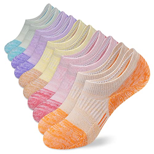 Amutost No Show Socks Womens Athletic Cushion Ankle Footies Low Cut 5-6 Pairs