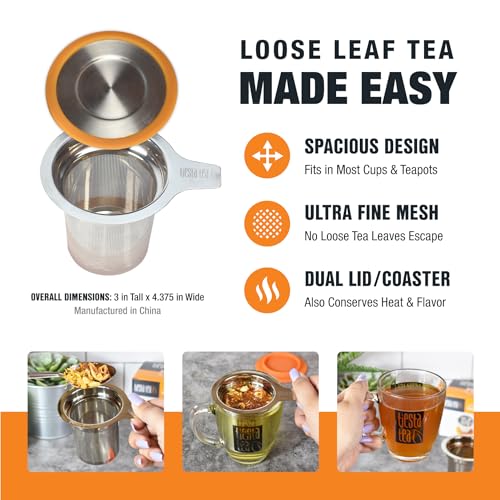 Tiesta Tea - Brewbasket Stainless Steel Basket Infuser | Loose Leaf | Reusable Fine Mesh Steeper for Hot, Iced Tea & Coffee | Holds 5oz, Steeps One Cup