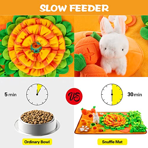 ZMUBB Pet Snuffle Mat for Dogs Sniff Mat Nosework Feeding Mat Slow Feeder Interactive Dog Puzzle Toys for Training and Stress Relief Encourages Natural Foraging Skills (29.5''x18.9'')
