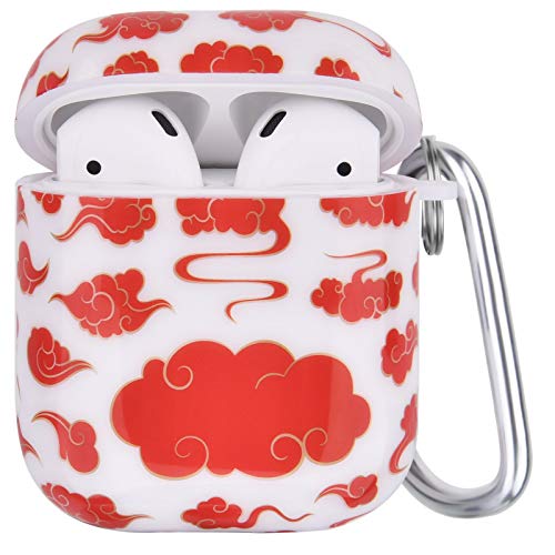 OLEBAND Airpod Case Cover with Keychain and Cute Skin,Hard and Shockproof Ipods Case Cover for Women and Girls,Accessory Sets Air pod 2 and 1(Cow)