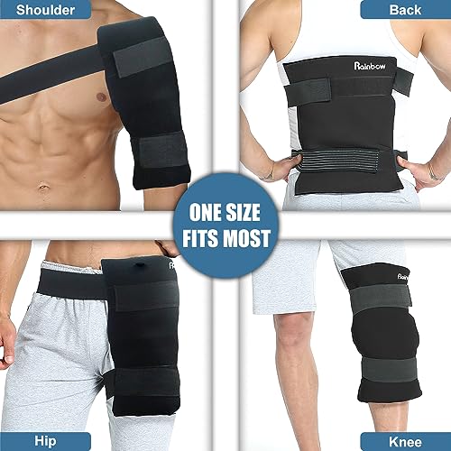 RAINBOW Gel Ice Packs for Injuries Reusable, Hot Cold Therapy Ice Pack Wrap Pain Relief for Bruises, Swelling, Sprains, Flexible Large Ice Pack for Knee, Hip, Back and Shoulder (11" x 14"-Pack of 1)