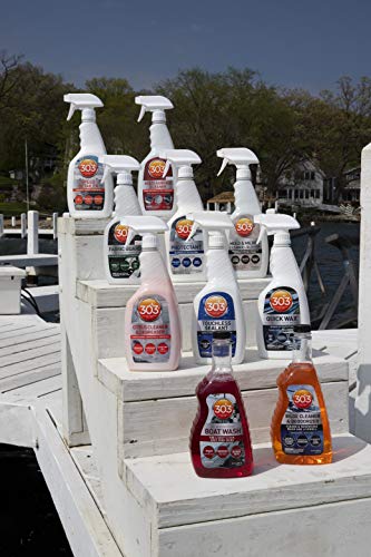 303 Products Marine Clear Protective Cleaner - Cleans and Protects Vinyl and Plastics, Provides Superior UV Protection, Prevents Yellowing and Cracking, 32oz (30215) Packaging May Vary