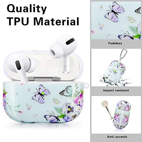 AirPods Pro 2nd Generation/1st Generation Case-KOREDA Cute Printed Design Hard Case for Airpods Pro 2, Shockproof Protective Cover for Airpods Pro (2023/2022/2019) with Keychain for Girls Women Men