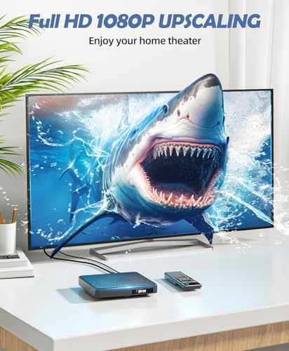Arafuna DVD Players for TV HDMI, Small DVD Player with All Region Free, 1080P HD Mini DVD Player for Smart TV Support CD/DVD USB/TF Card, Remote Control, PAL/NTSC Plays and Multiple Formats
