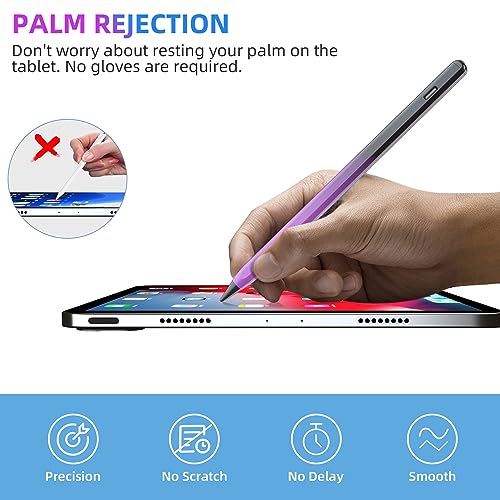 Stylus Pen for iPad, Apple Pencil for iPad 10th 9th Gen, Apple Pen iPad Pencil for iPad Air 5/4/3rd, iPad Pro 11/12.9 Inch, with Palm Rejection & Tilt Sensitivity, Magnetic Stylus iPad Pen, Black