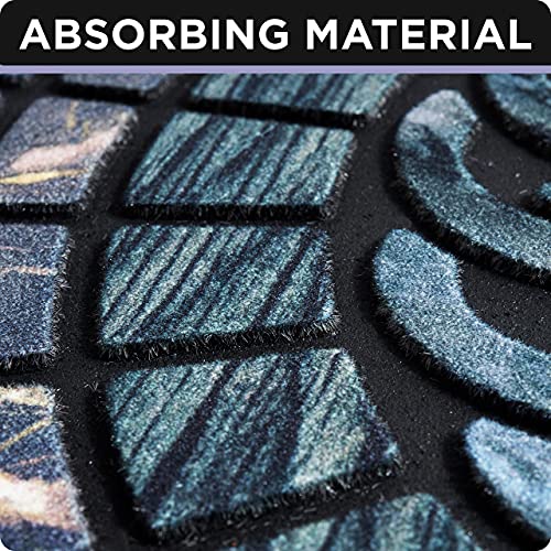 ubdyo Warm Stylish Front Door Mat - Low Pile Front Door Mat Outside Entrance - Muddy Dirt Trapping Welcome Matt Outdoor - Rubber Backing Anti Slip Indoor Doormat Entrance - Large 23" 'x 36"