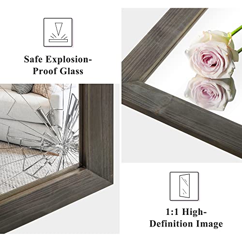 MIRUO Full Length Mirror, 64" x 21" Aluminum Alloy Frame Floor Mirror with Stand, Large Bedroom Mirror, Free Standing or Wall Mounted or Leaning Against Wall, Black