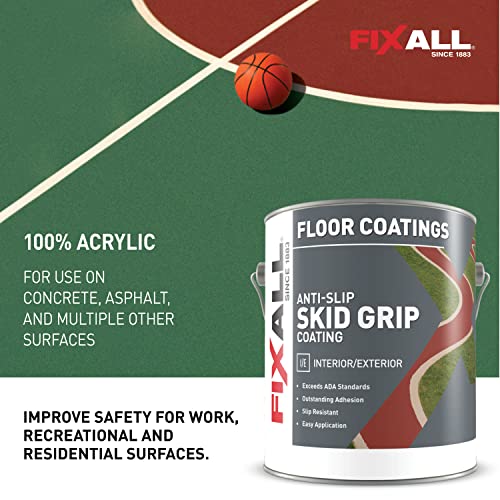 FIXALL Skid Grip Anti-Slip Coating, 1 Gallon, Camel, Exceeds ADA Standards, Ideal for Safety Areas, Slip-Resistant Pavement, Cement & Concrete Paint