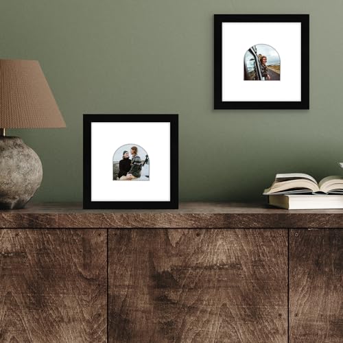 Americanflat 4x6 Picture Frame with Arch Mat Insert and Shatter-Resistant Glass - Signature Collection - Photo Frame for Tabletop and Wall Display - 6x8 Picture Frame without Mat - Gold