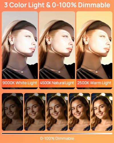 Rechargeable LED Selfie Light for Phone - Clip-On iPhone Light with 3 Modes, Rechargeable Camera Light for Phone Photography, Vlog, TikTok, Video Conferencing